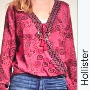 𝅺Hollister Boho Peasant‎ Style Wrap Blouse - NWOT